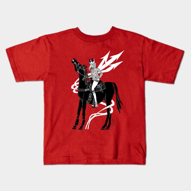 Girl on a Horse Kids T-Shirt by Kicksaus